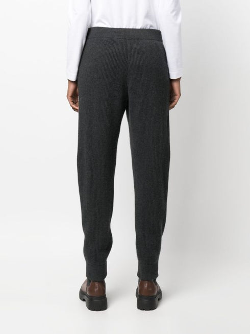 ribbed-knit cashmere track pants